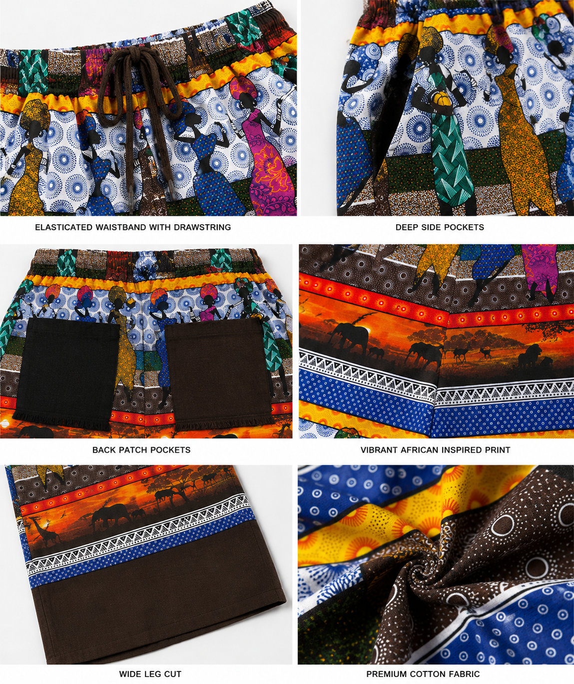 Afropolitan Safari Wide-Leg Statement Pants – African Heritage Print