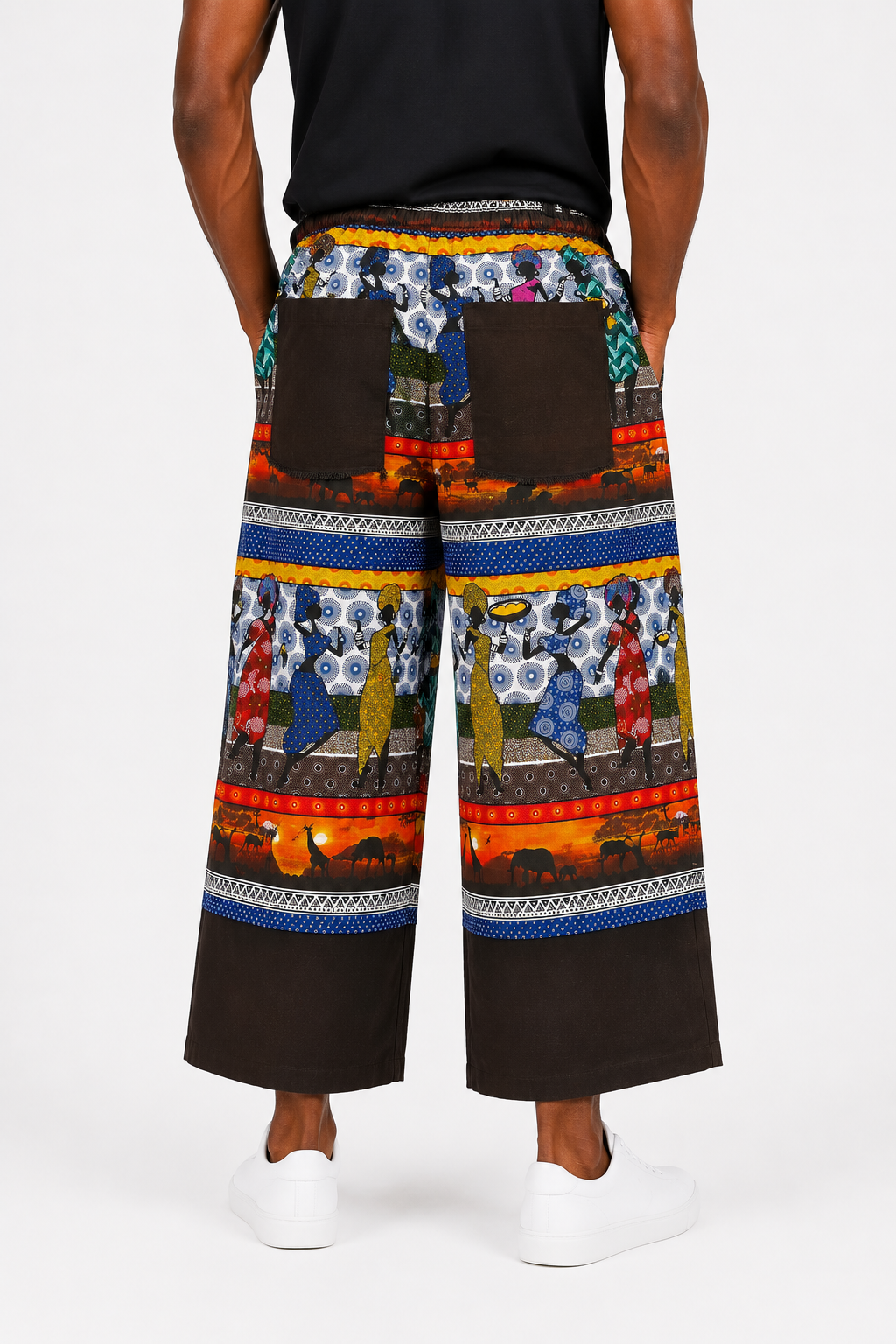 Afropolitan Safari Wide-Leg Statement Pants – African Heritage Print